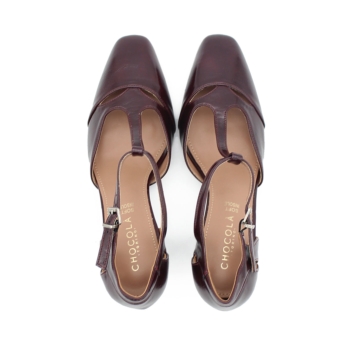 DECOLLETE T-BAR VERNICE BORDEAUX