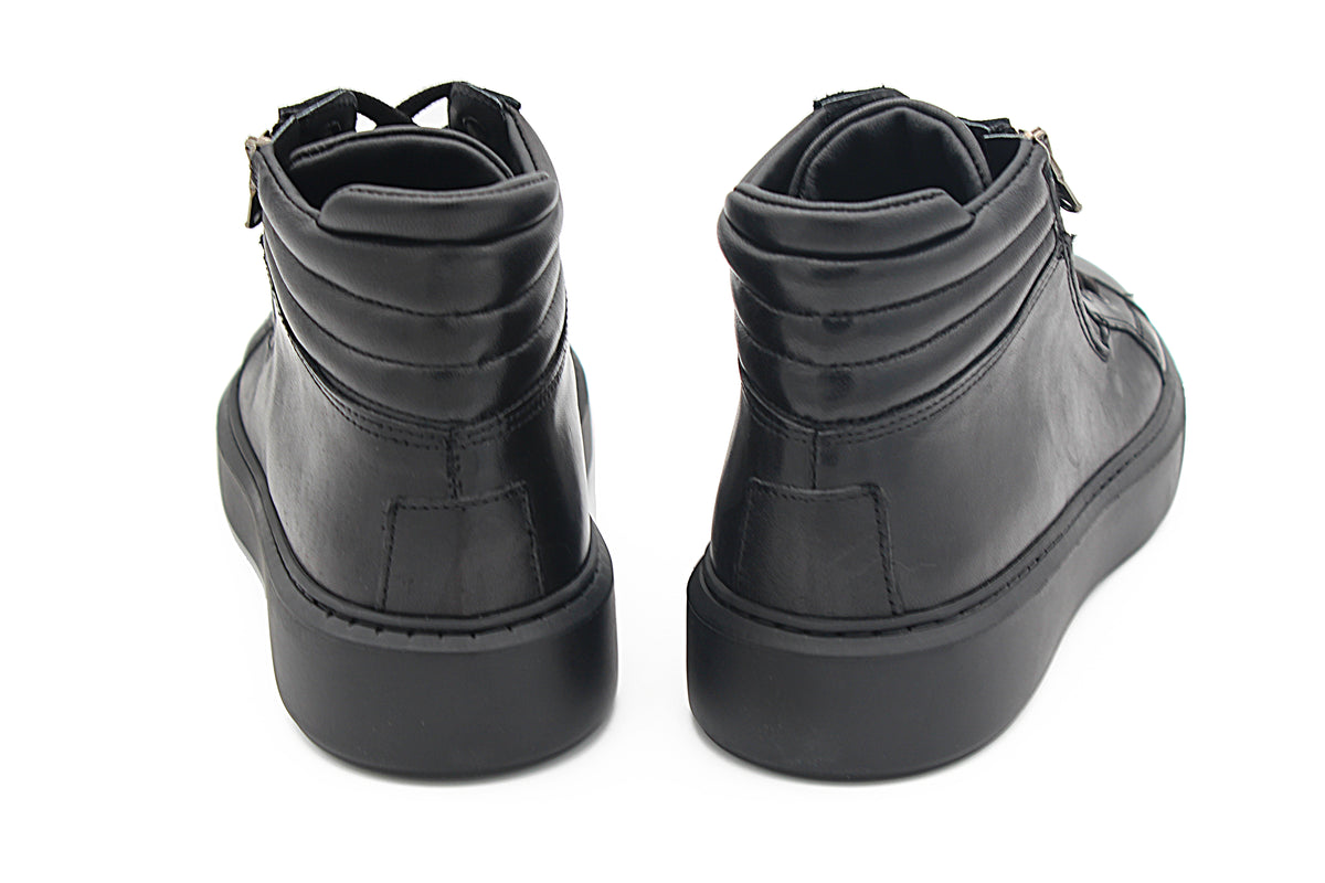 SNEAKERS ALTA IN PELLE NERA