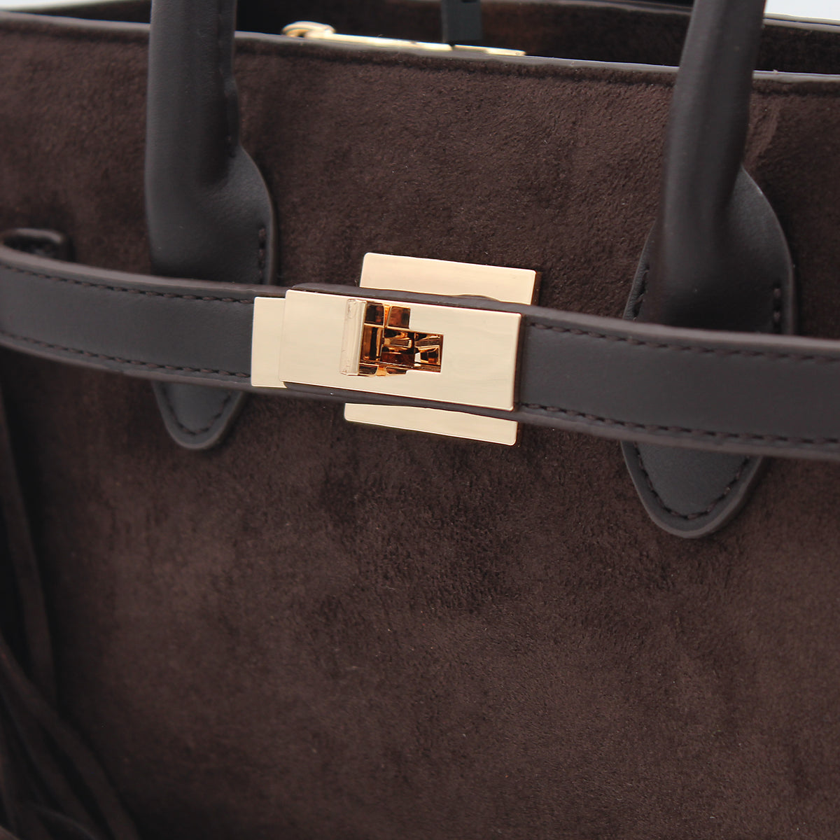 BORSA RIGIDA CON FRANGE CAFFE'