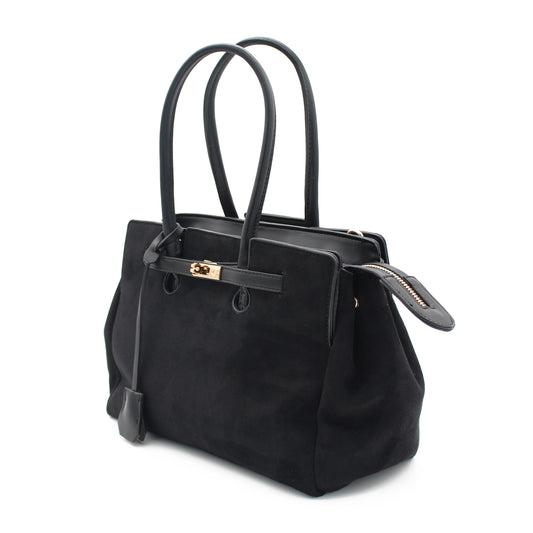BORSA NERA CON CINTURINO