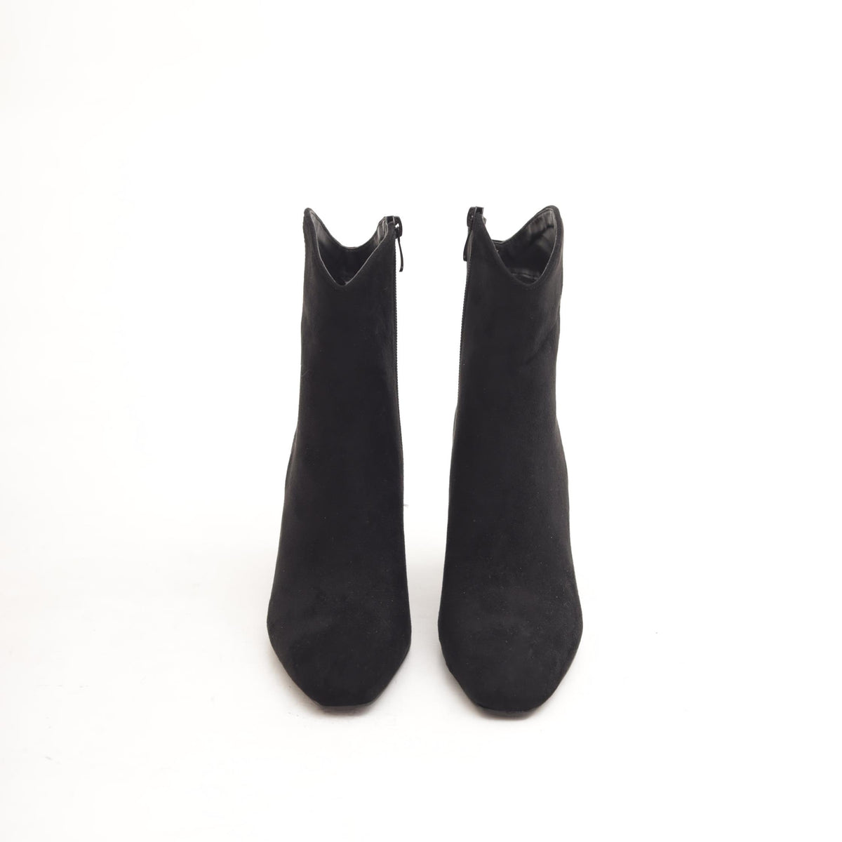 STIVALETTO CAMOSCIO TACCO LARGO NERO