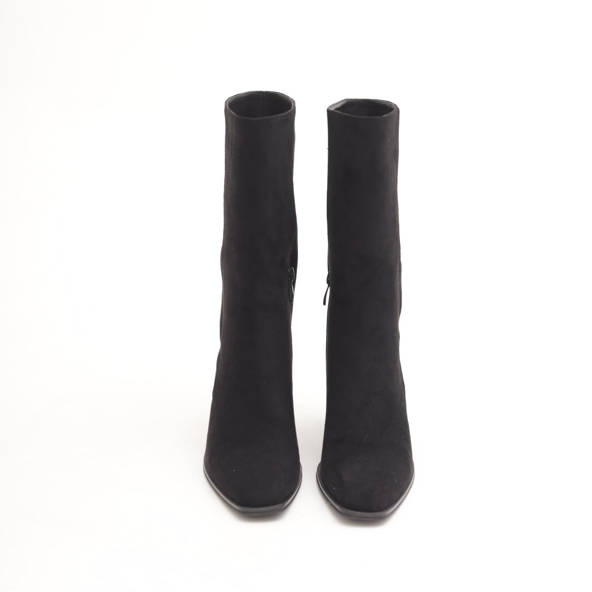 STIVALE IN CAMOSCIO NERO CON TACCO