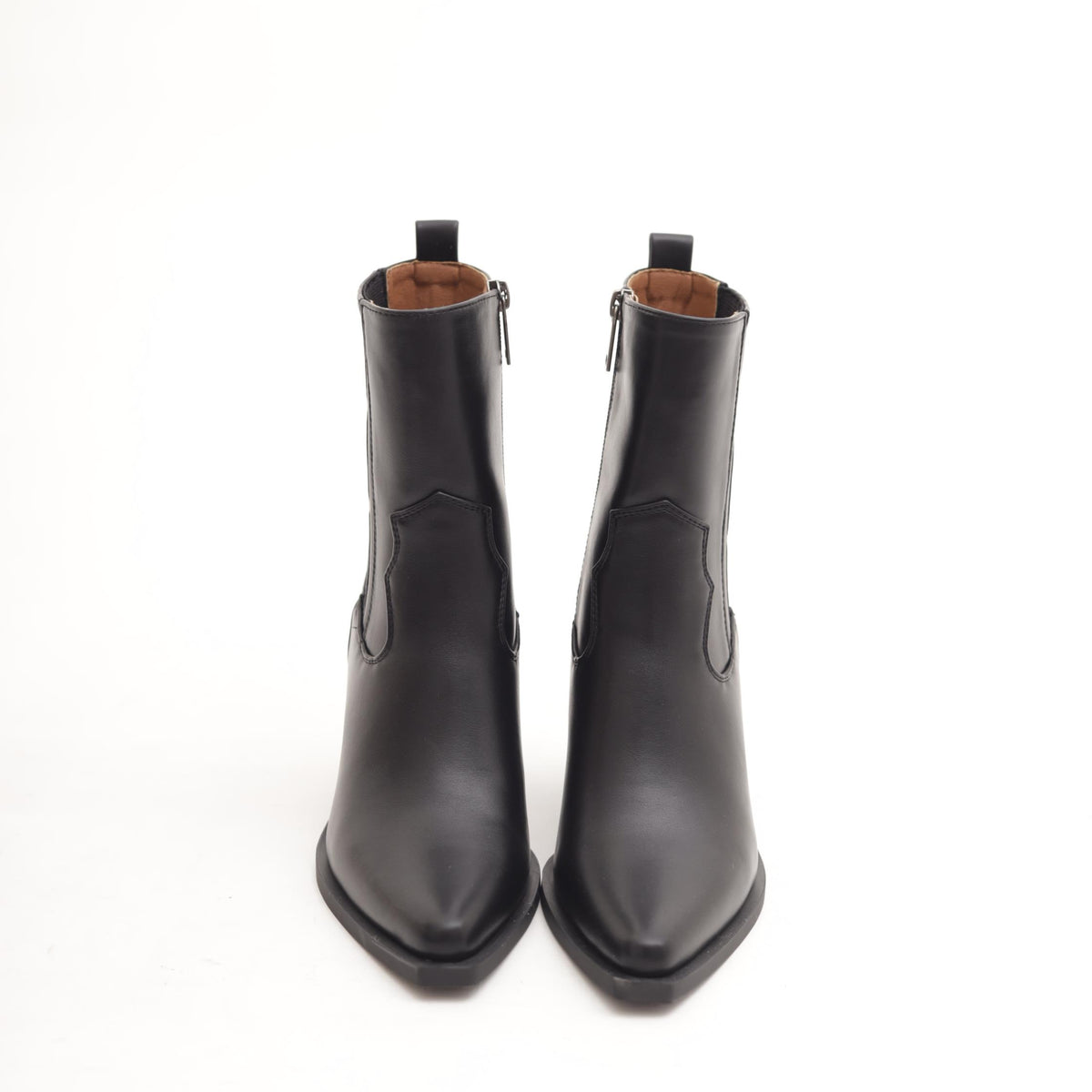 STIVALETTO TEXANO IN ECOPELLE NERA