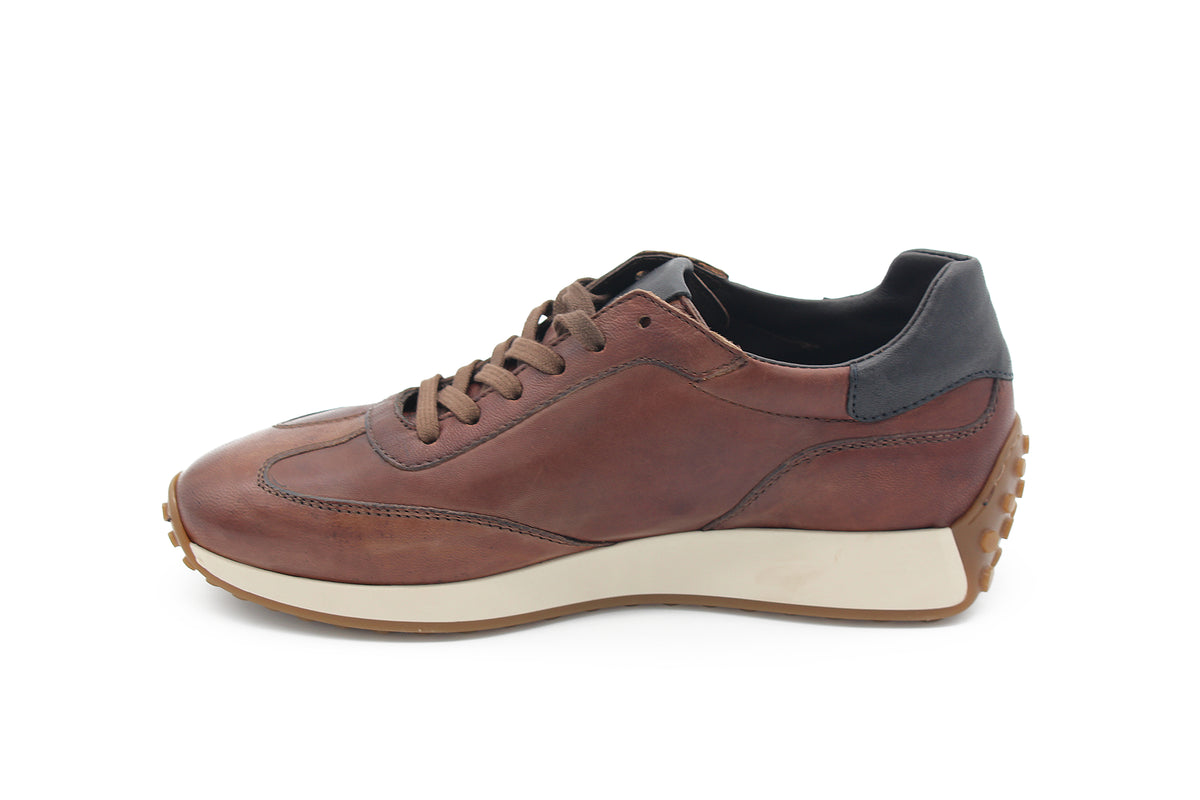 SNEAKERS IN PELLE CUOIO CON GOMMINI