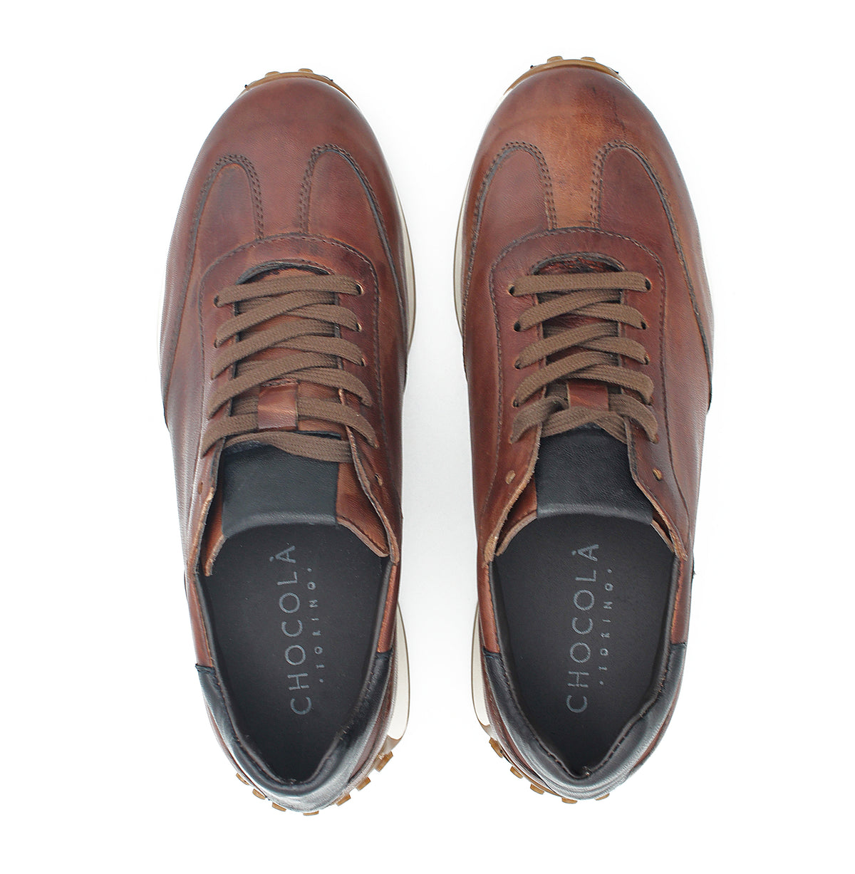 SNEAKERS IN PELLE CUOIO CON GOMMINI