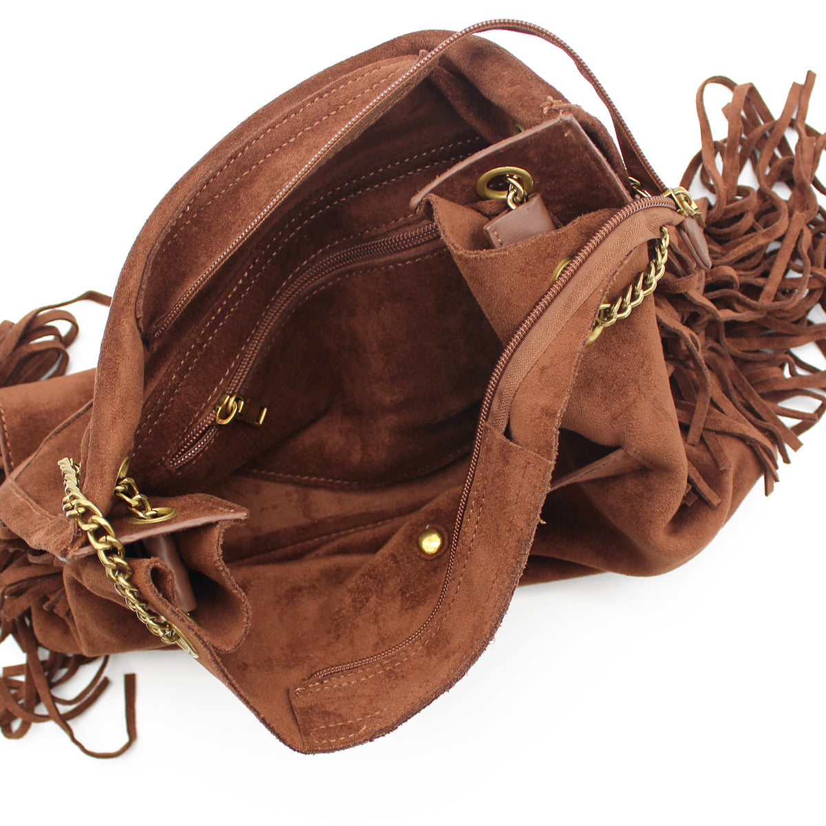 BORSA VENUS FRANGE MARRONE