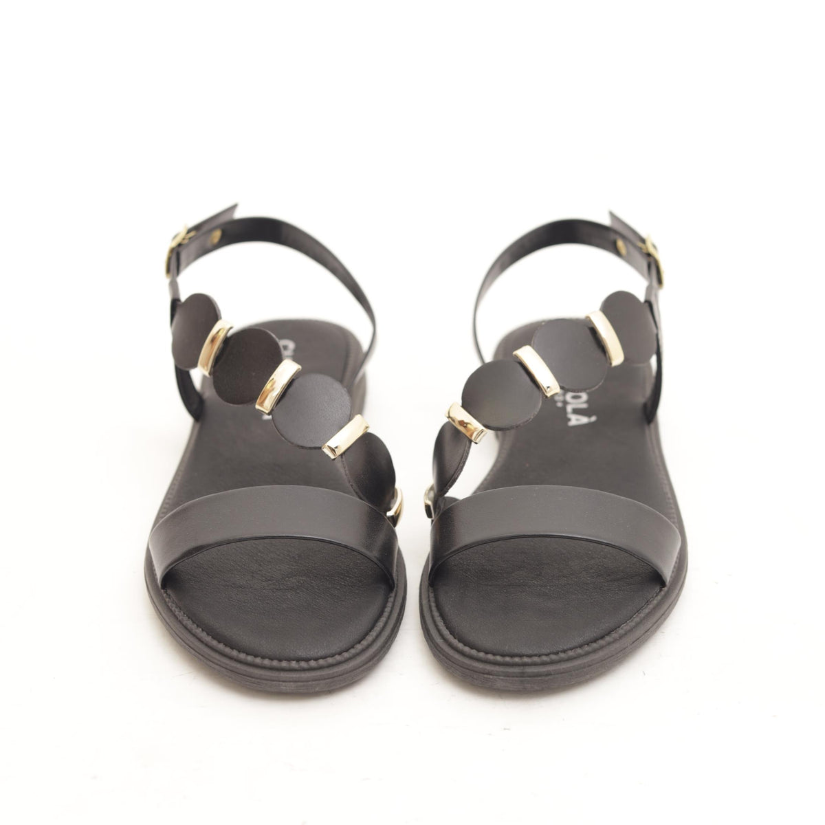 SANDALO FLAT CERCHI NERO
