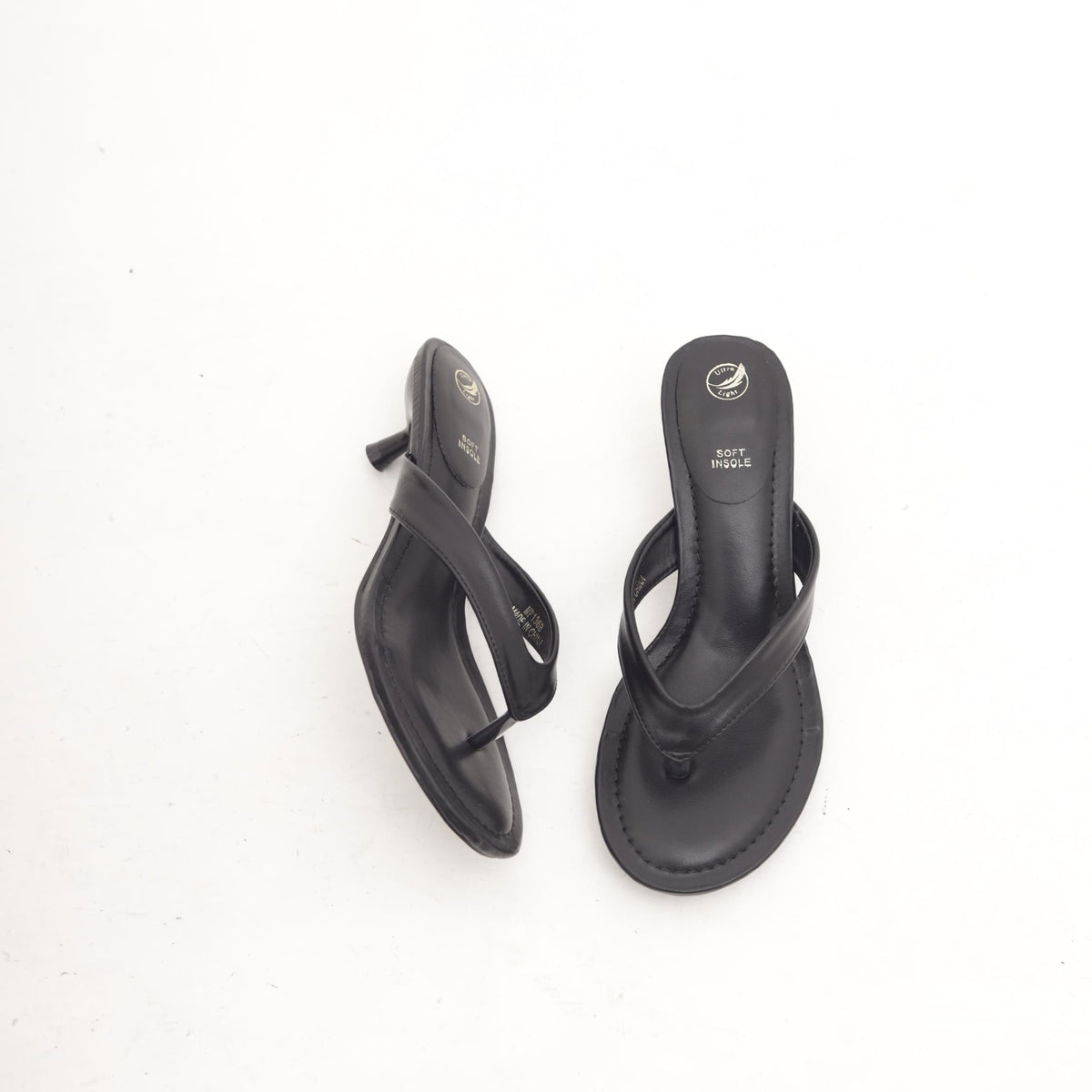 SANDALO INFRADITO CON TACCO NERO<BR/>
