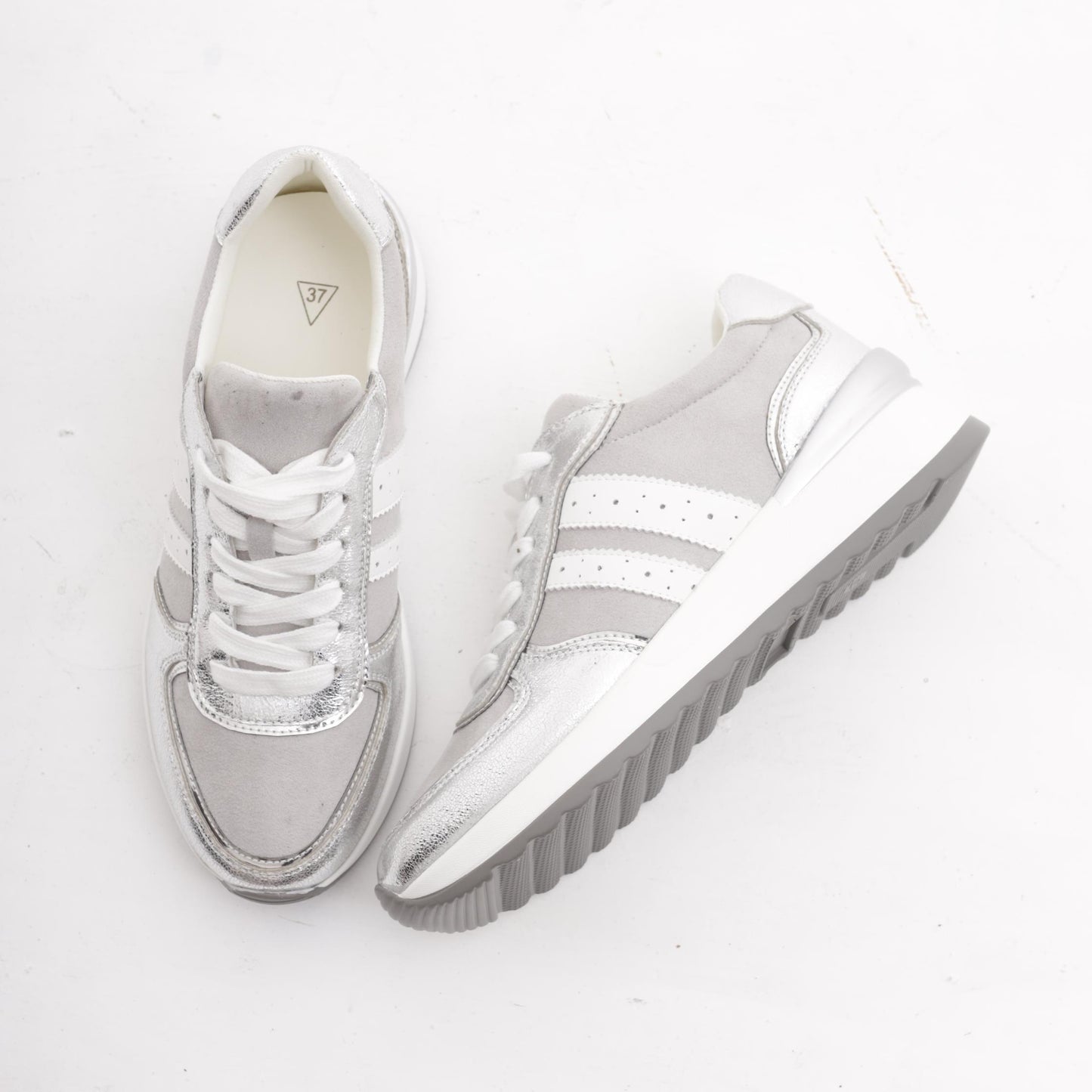 SNEAKERS RUNNING ALTA ARGENTO<BR/>