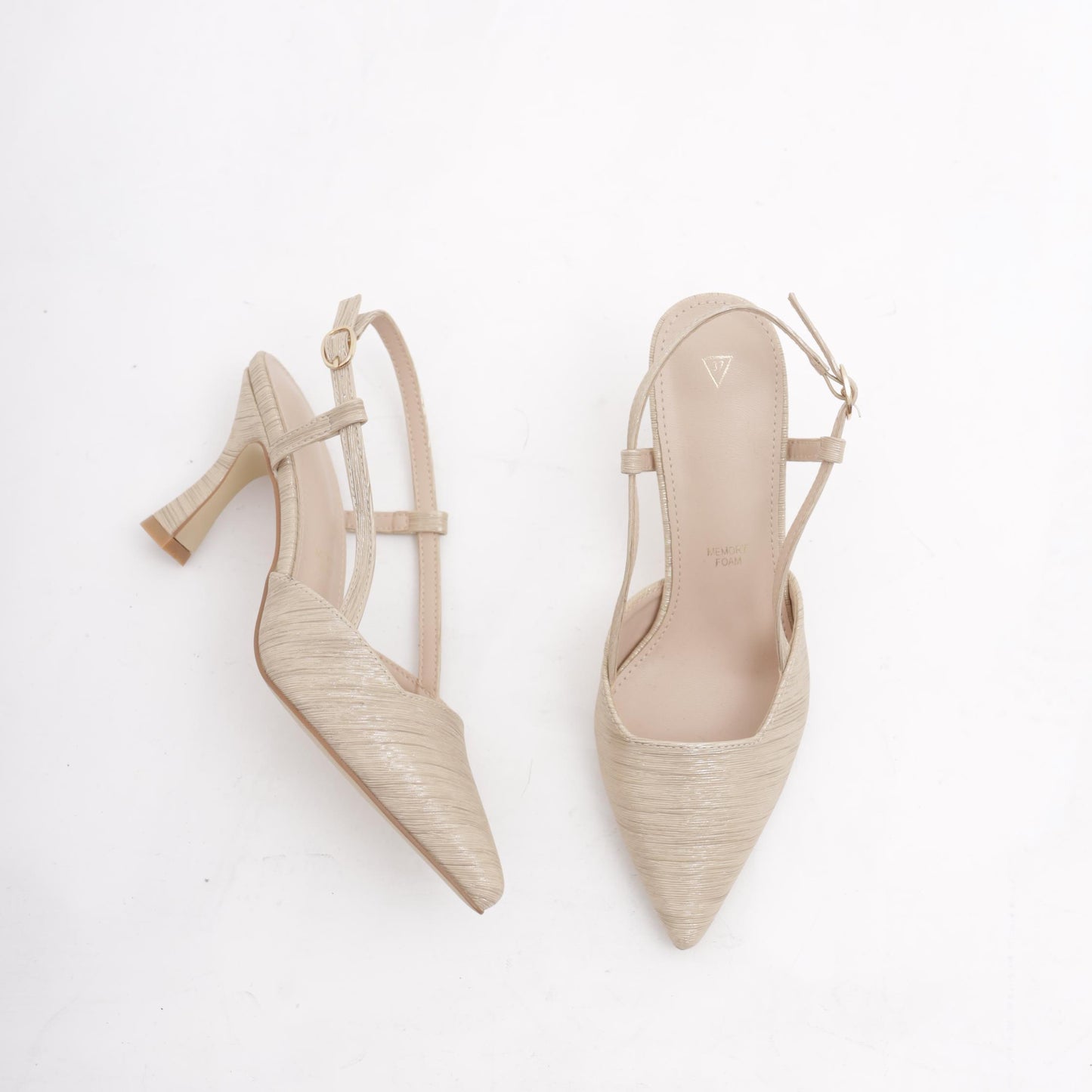 SLINGBACK CHIFFON CHAMPAGNE