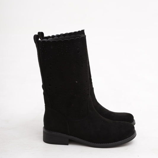 STIVALETTI TRAFORATI NERO<BR/>