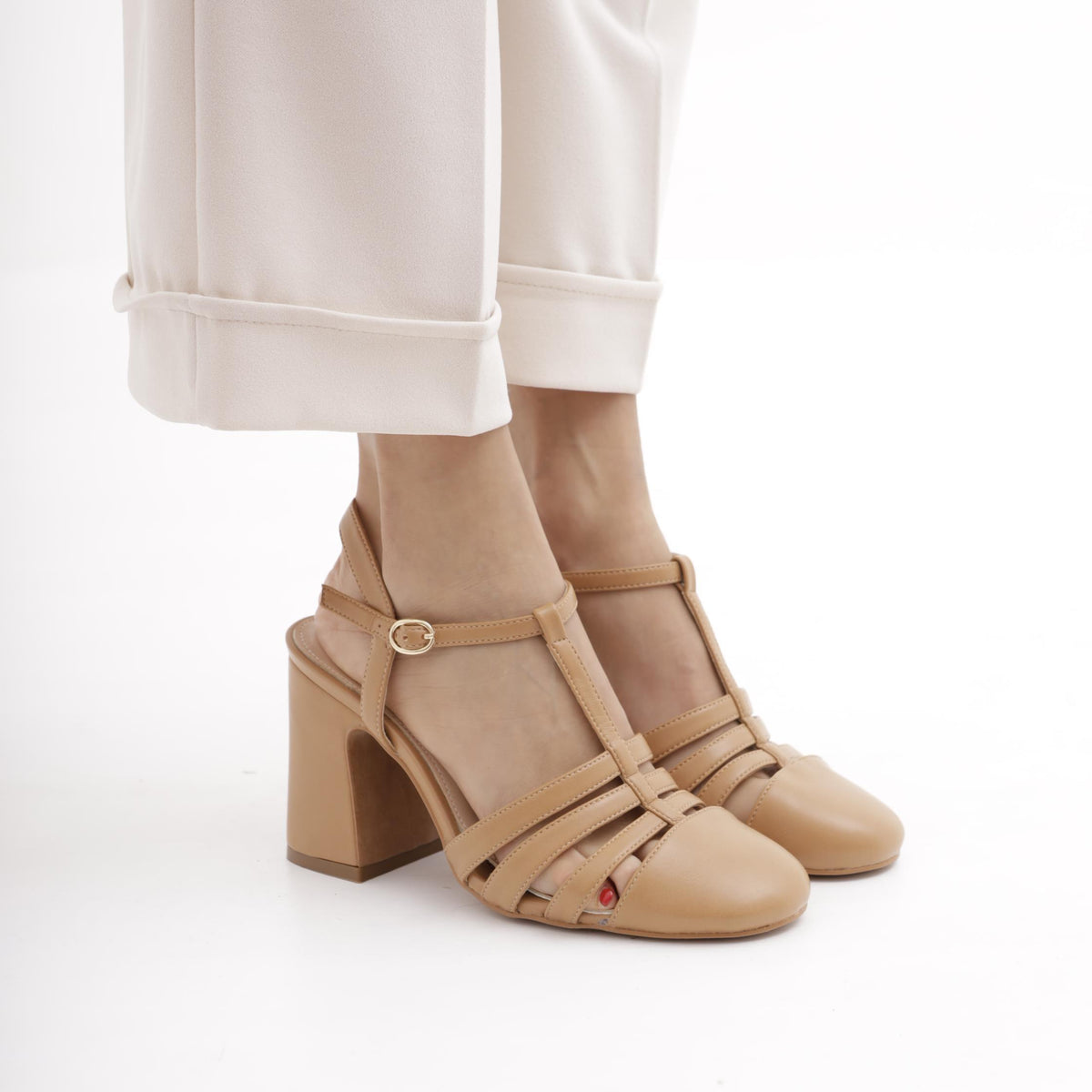 DECOLLETE' PIXIE CAGE CUOIO