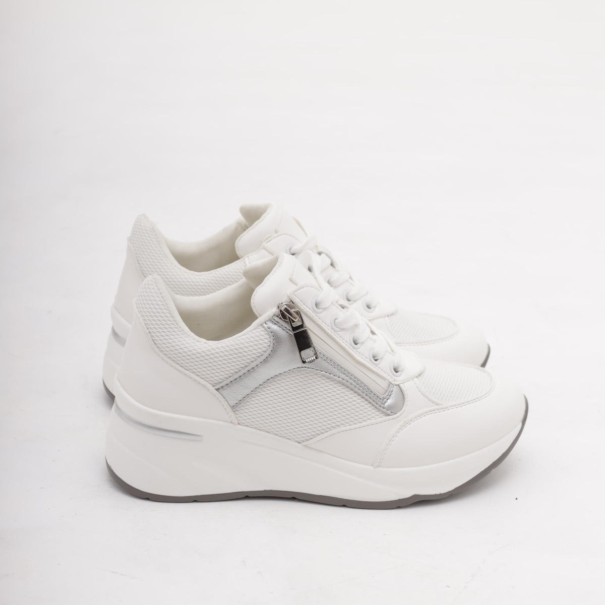 SNEAKERS ALTA ZIP BIANCO<BR/>