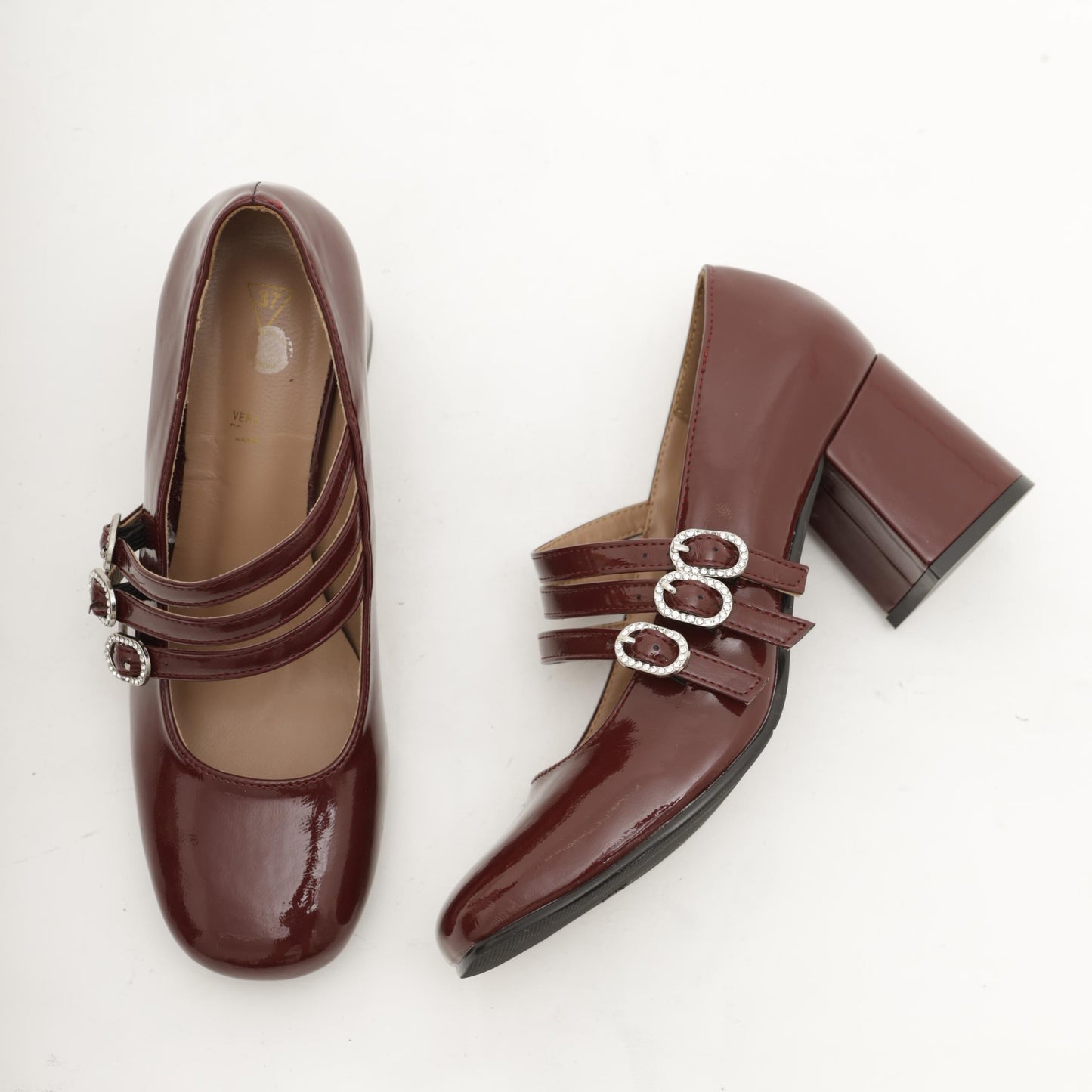 MARY JANE 3 CINTURINI BORDEAUX