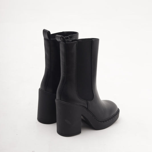 STIVALETTO ELASTICO ZIP TACCO NERO MP355-1PUNE CHOCOLA