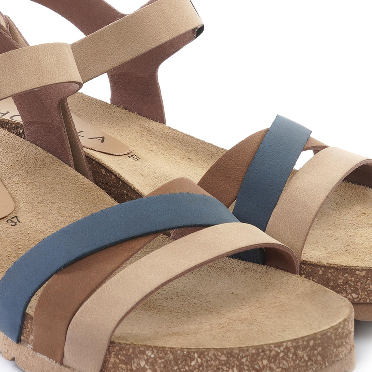 SANDALO BIO ZEPPA FASCE INCROCIATE BLU<BR/>