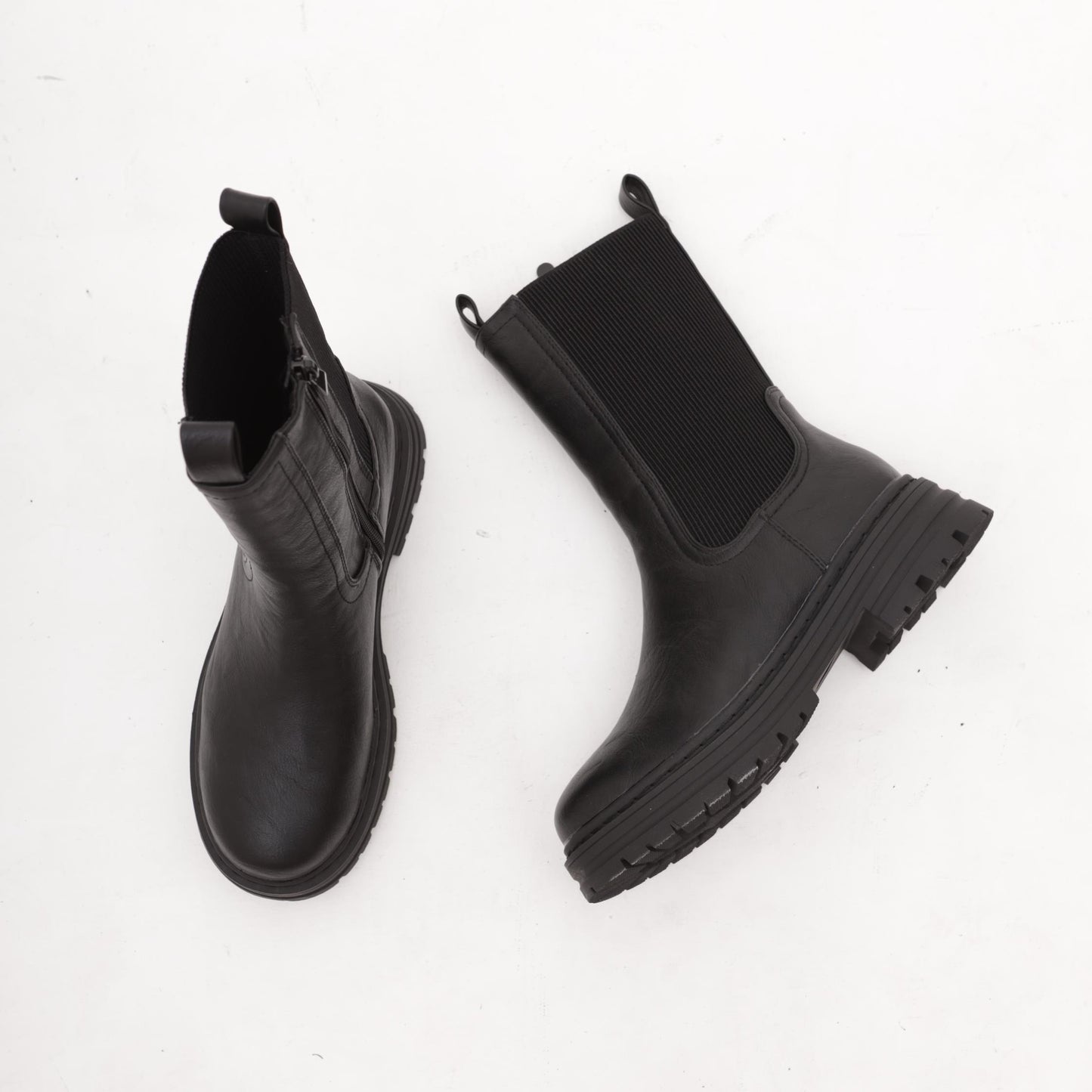 STIVALETTO ELASTICO E ZIP NERO