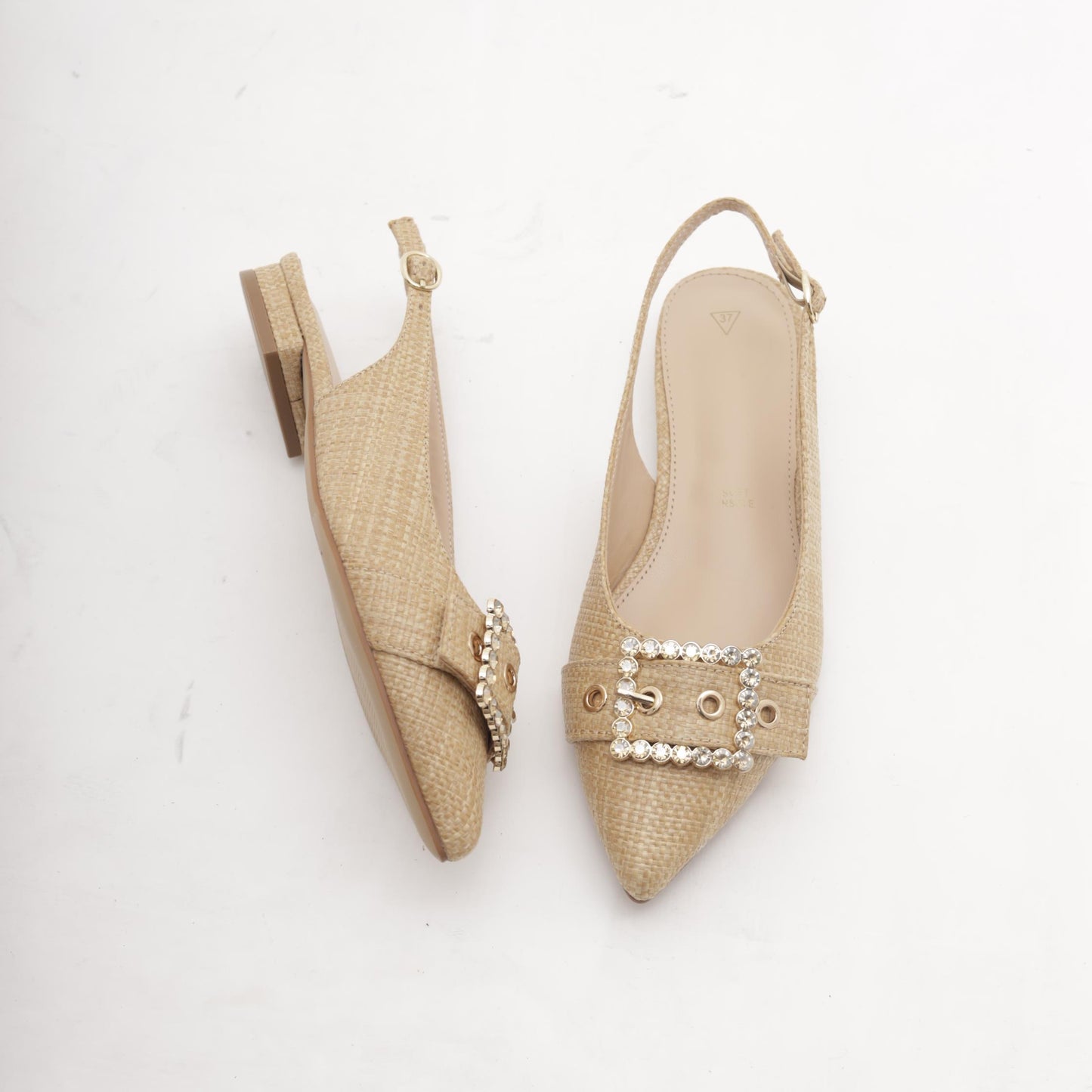 SLINGBACK CANVAS CON FIBBIA NATURALE