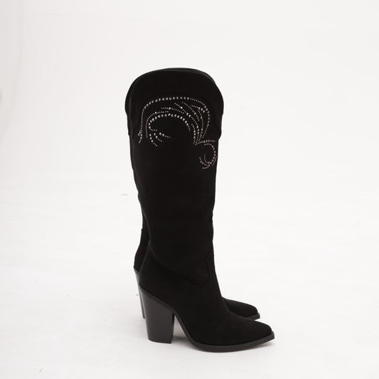 STIVALE CAMPEROS STRASS NERO<BR/>