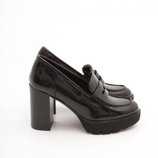 MOCASSINO TACCO E PLATEAU NAPLACK NERO MP70013-2VENE CHOCOLA