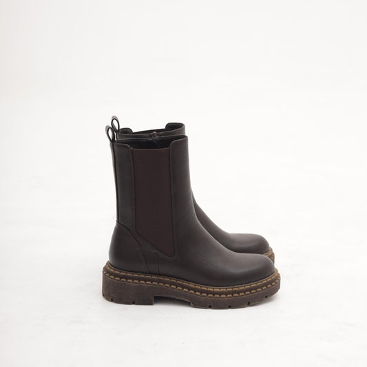 STIVALETTO ELASTICO E ZIP TESTA DI MORO