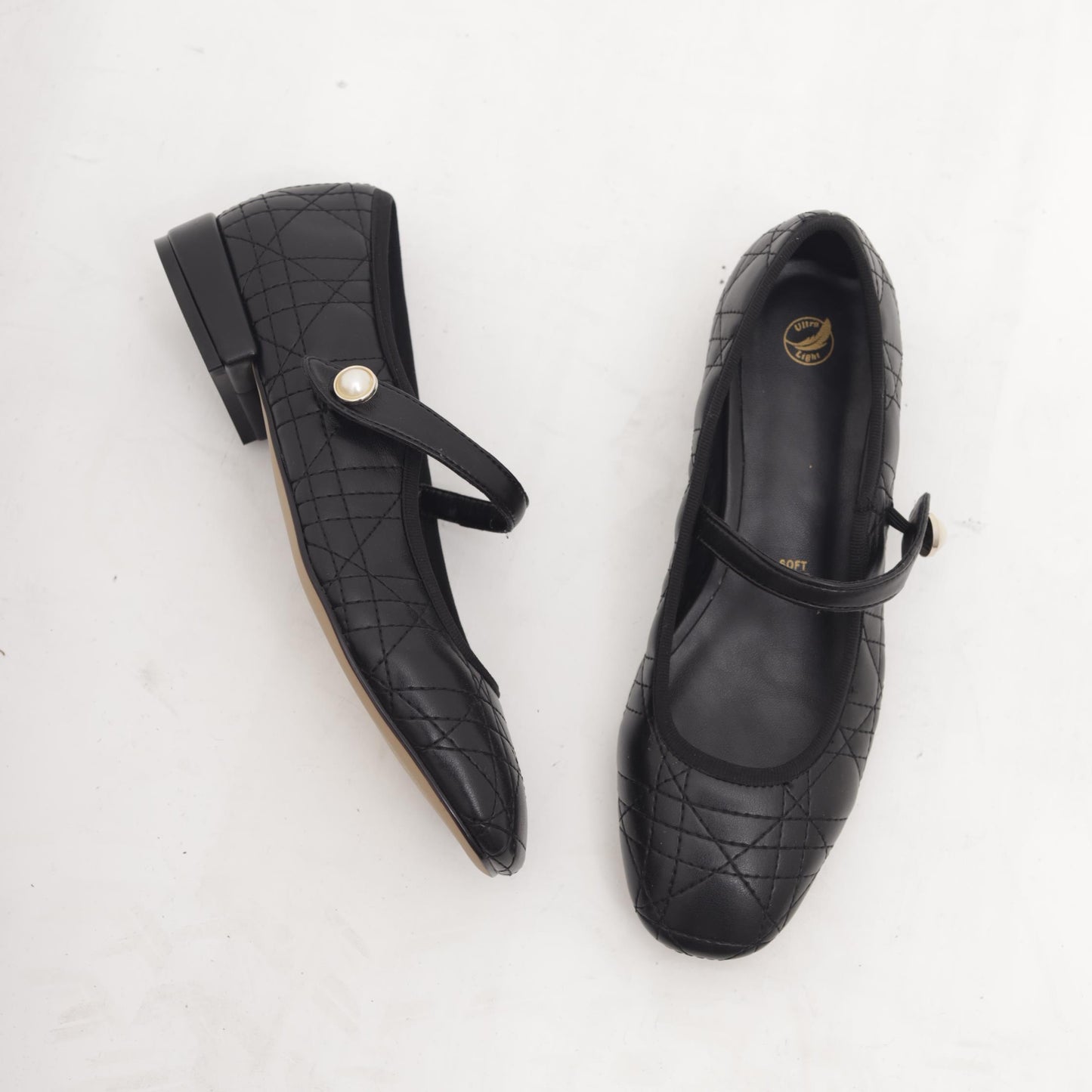 MARY JANE FLAT TRAPUNTATA NERO MP2716-2PUNE CHOCOLA