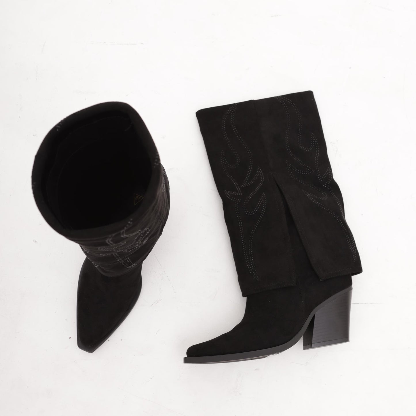 CAMPEROS ALTO RISVOLTATO RICAMO NERO MP736-7MFNE CHOCOLA