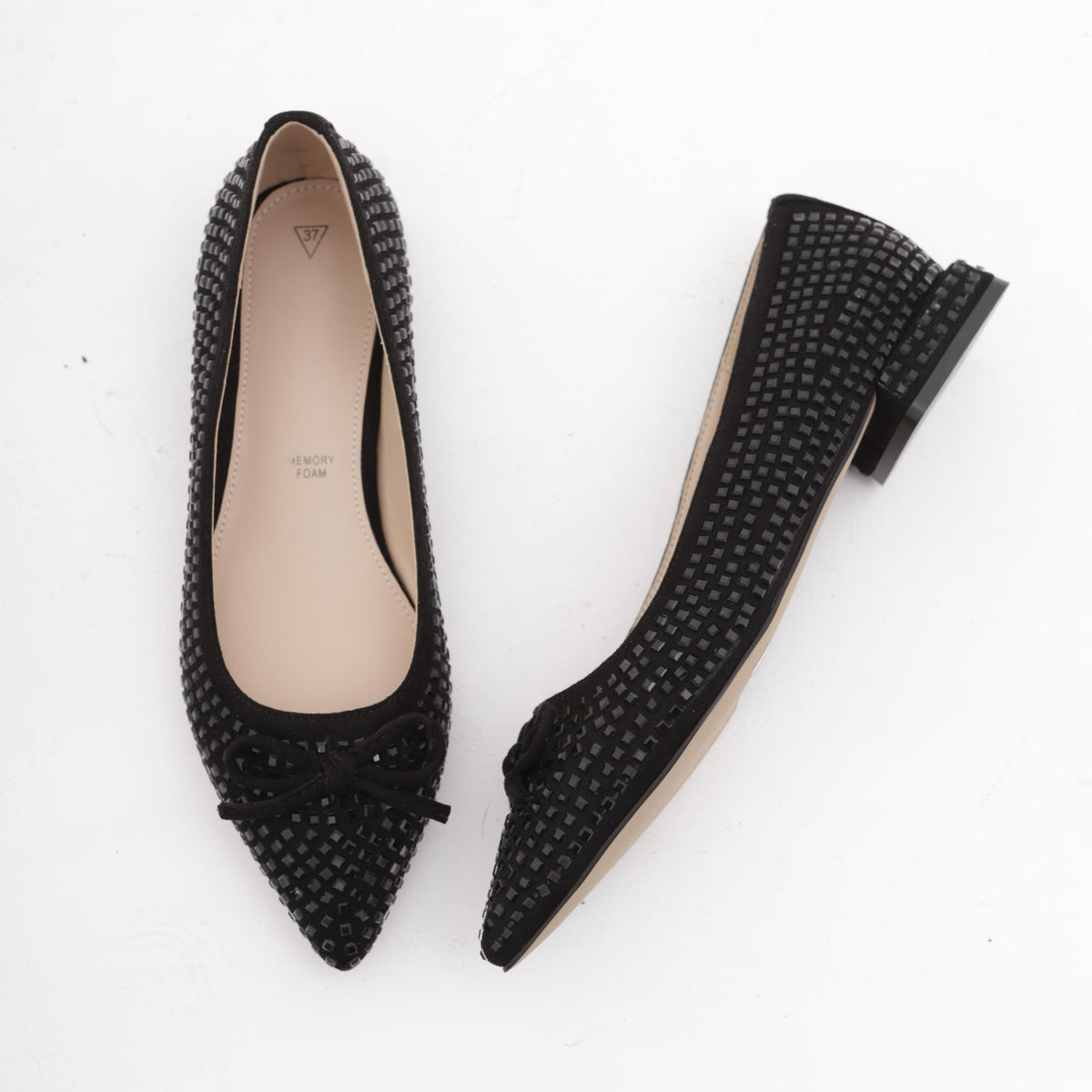 DECOLLETE' FLAT GLITTER NERO