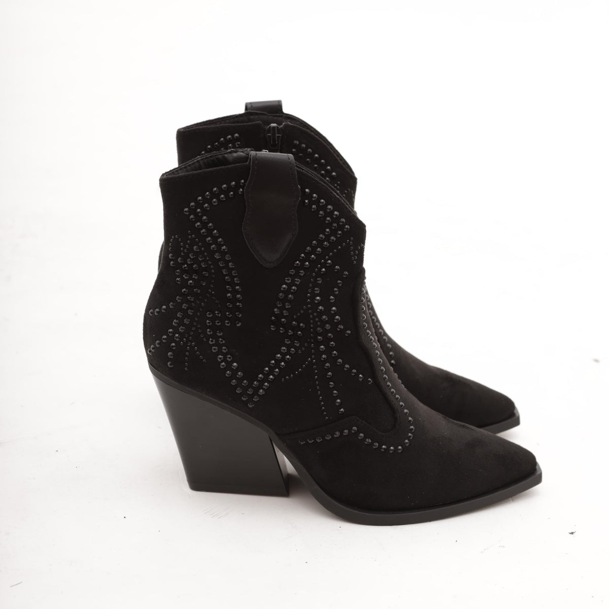 STIVALETTO TEXANO CON BORCHIE NERO