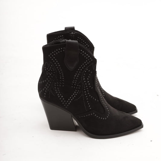 STIVALETTO TEXANO CON BORCHIE NERO