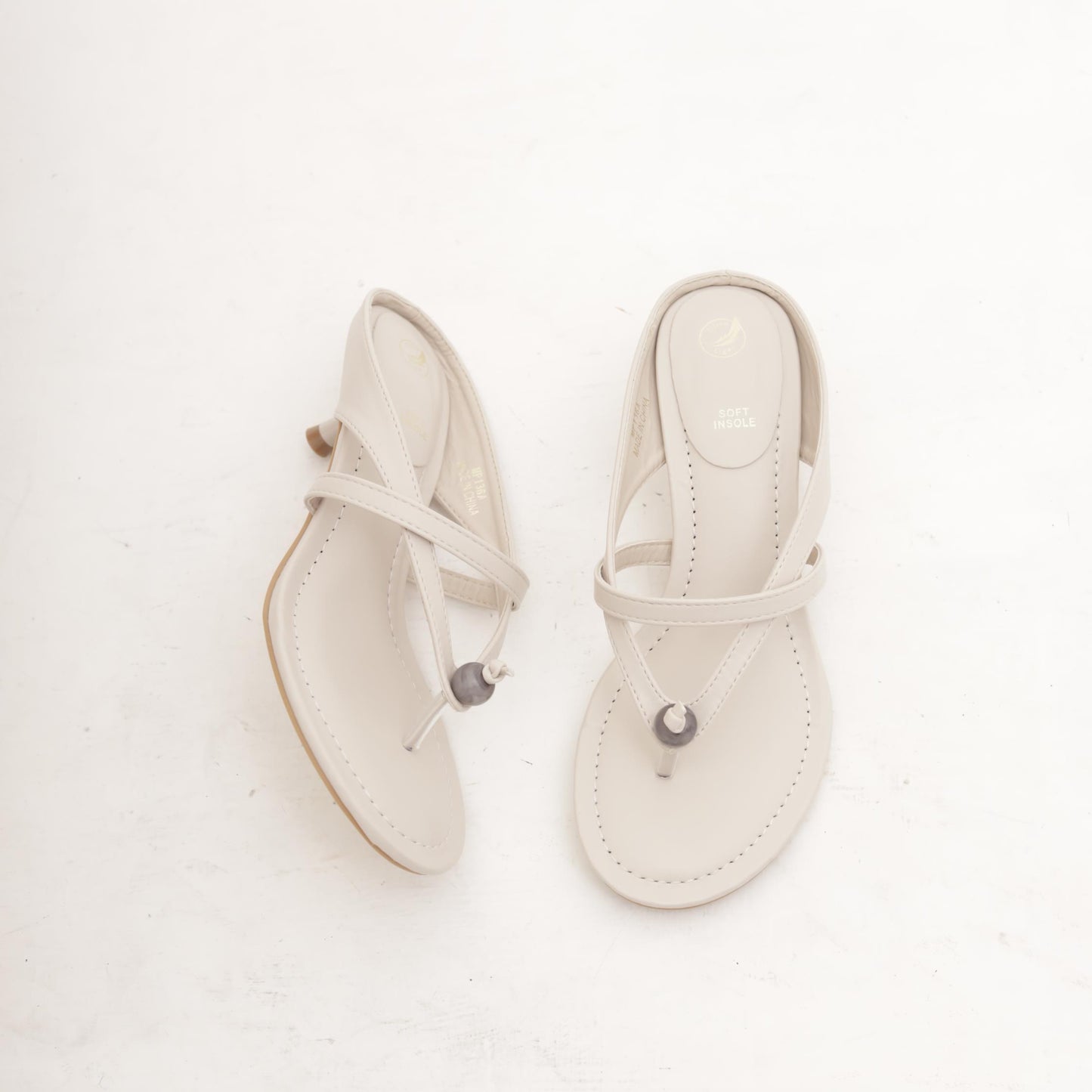 SANDALO INFRADITO TACCO NODO BEIGE