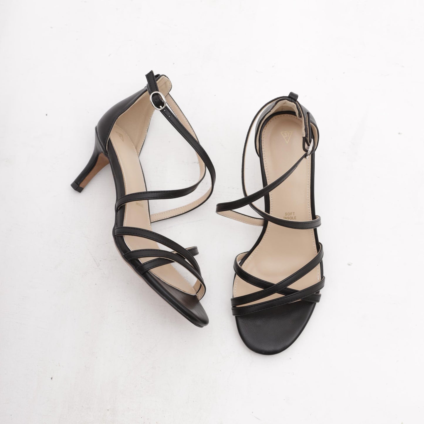 SANDALO FASCETTE INCROCIATE NERO