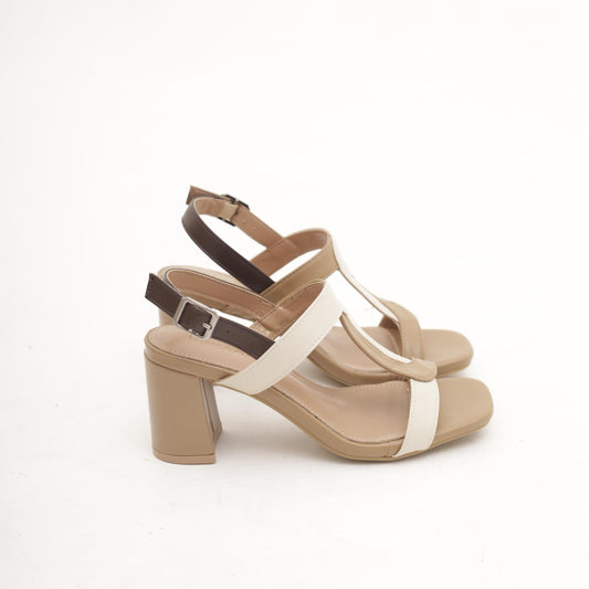 SANDALO T-BAR BICOLORE BEIGE