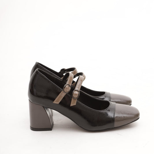 MARY JANE BICOLORE 2 CINTURINI NERO