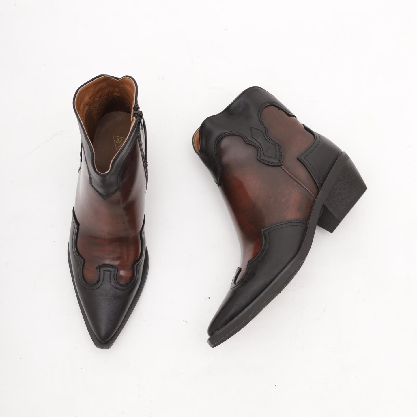 STIVALETTO TEXANO COWBOY NERO MP745-2PUNE CHOCOLA