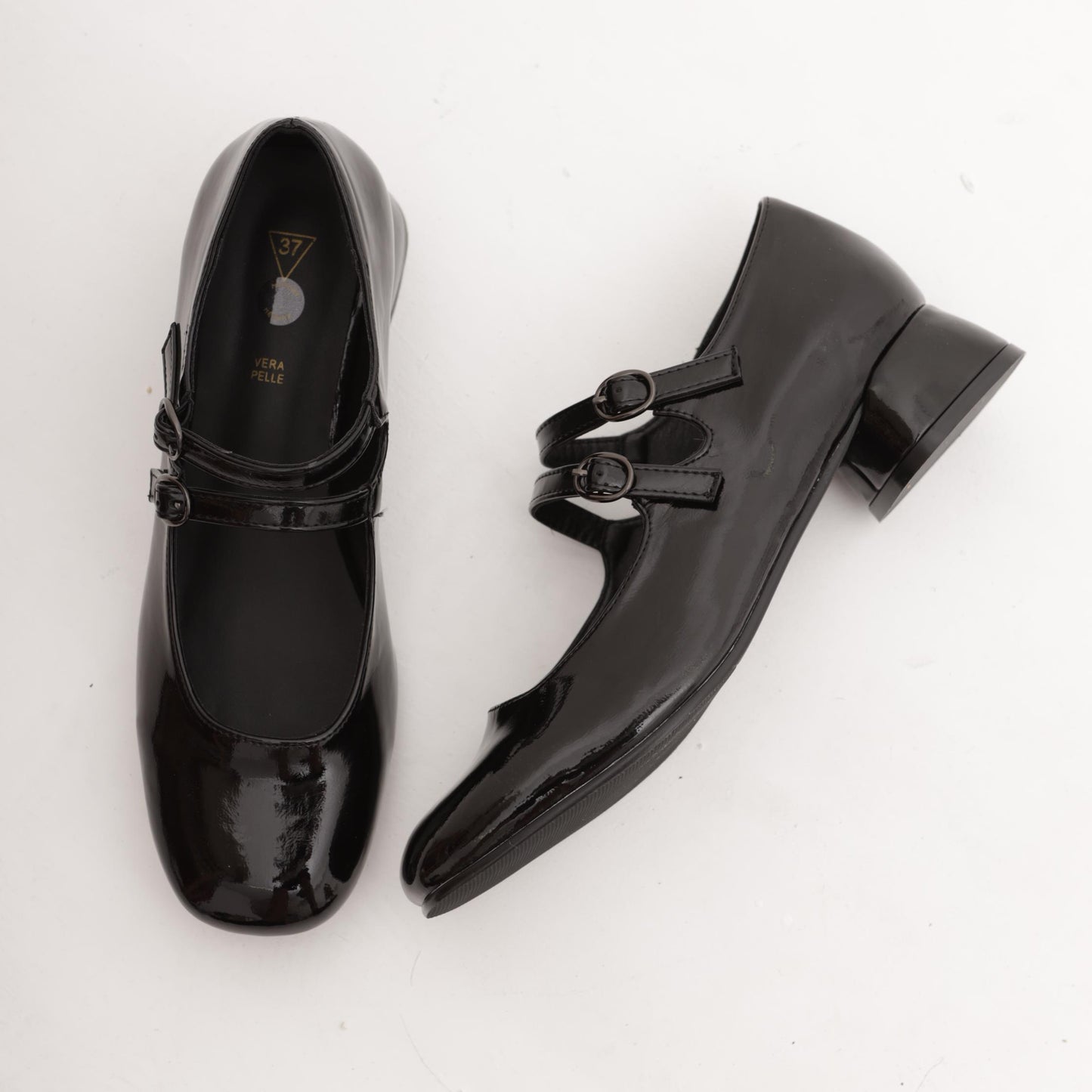 MARY JANE BASSA 2 CINTURINI NAPLACK NERO MP7003-2VENE CHOCOLA