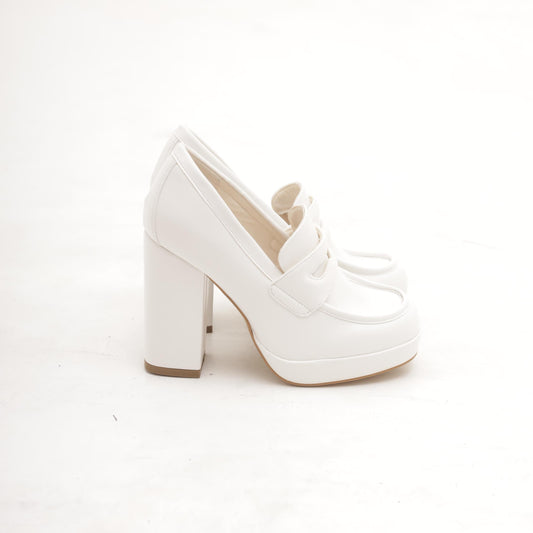 MOCASSINO TACCO ALTO BIANCO