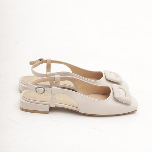 SLINGBACK FLAT ACCESSORIO BEIGE