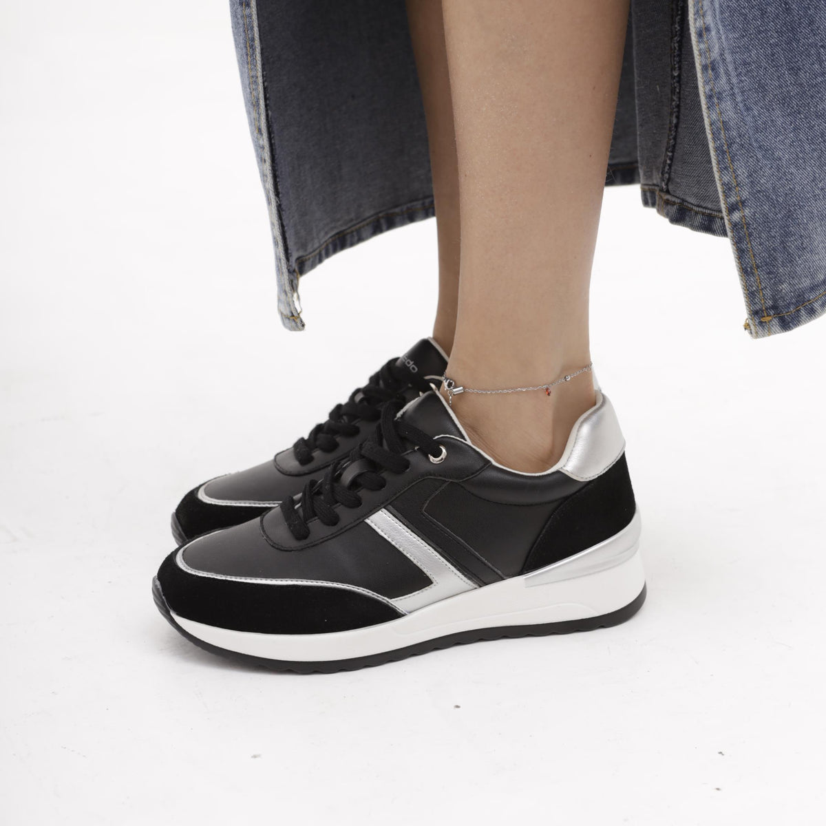 SNEAKERS ALTA NERO<BR/>
