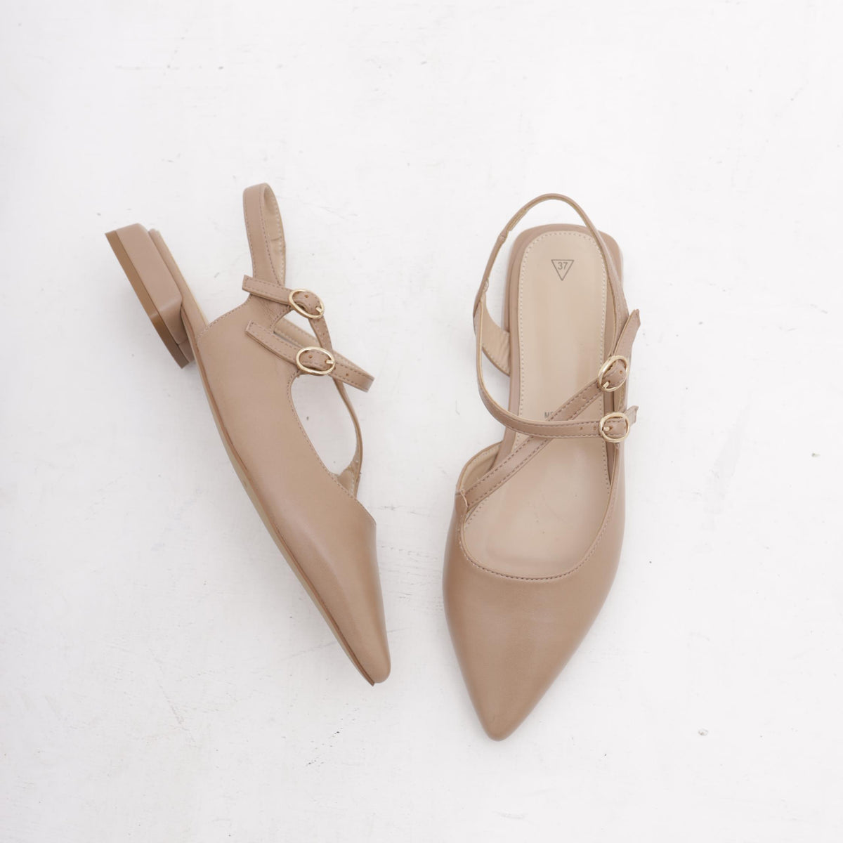 SLINGBACK FLAT INCROCIO DARK NUDE