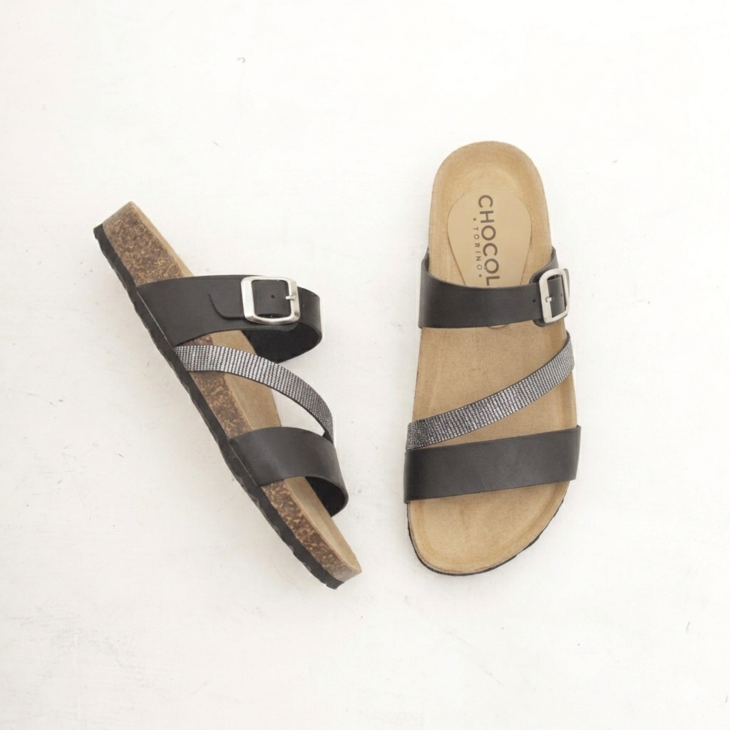 SANDALO BIO INCROCIO NERO