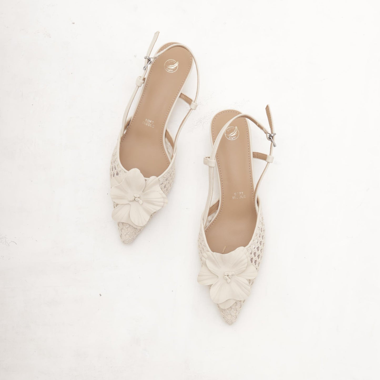 SLINGBACK RETE FIORE BEIGE