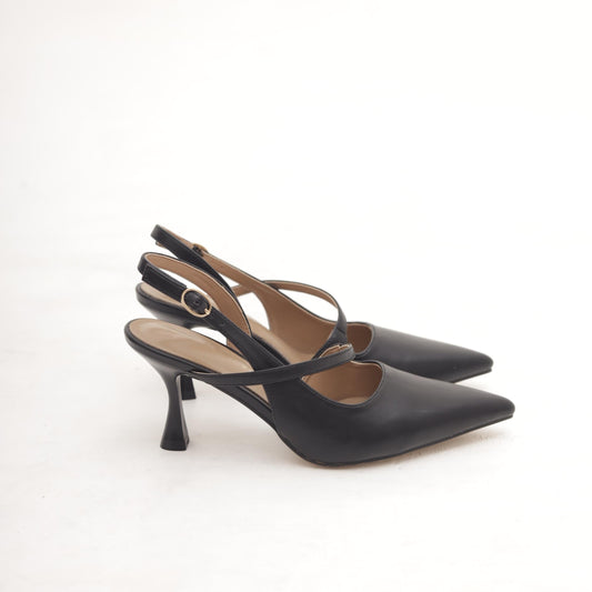 SLINGBACK INCROCIATA NERO