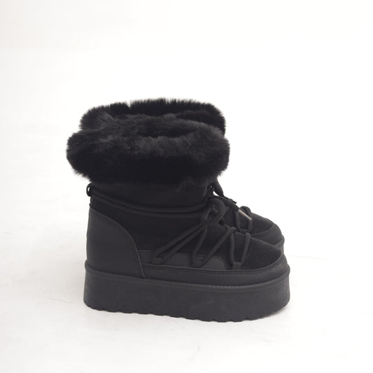 STIVALETTO MAMMUT LACCI NERO