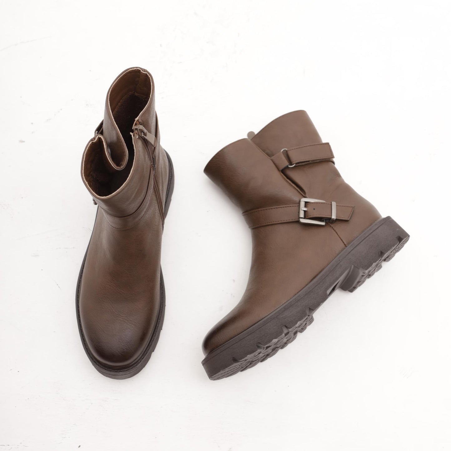 BIKER BASSO CON CINTURINO CAVIGLIA MARRONE MP721-3PUMA CHOCOLA