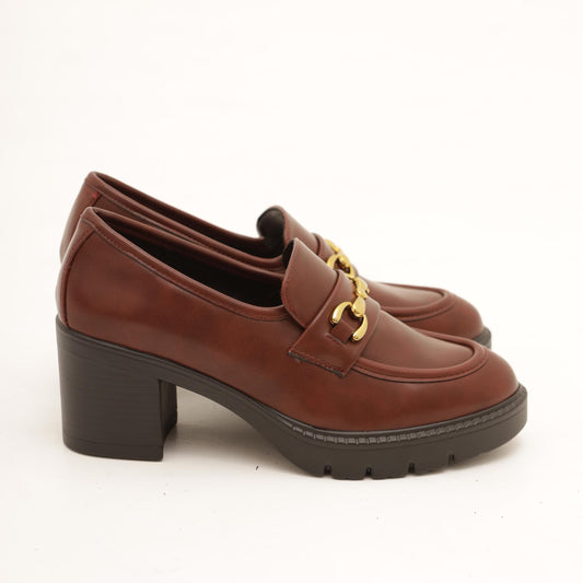 MOCASSINO CON TACCO E MORSETTO BORDEAUX
