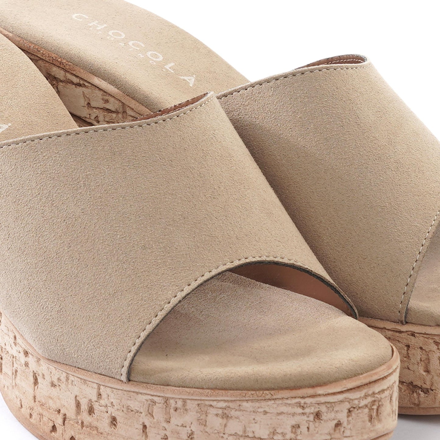 MULE TACCO SUGHERO BEIGE<BR/>