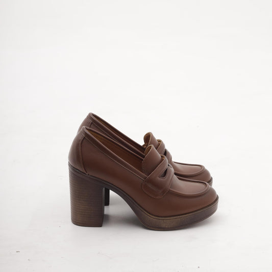 MOCASSINO TACCO MARRONE