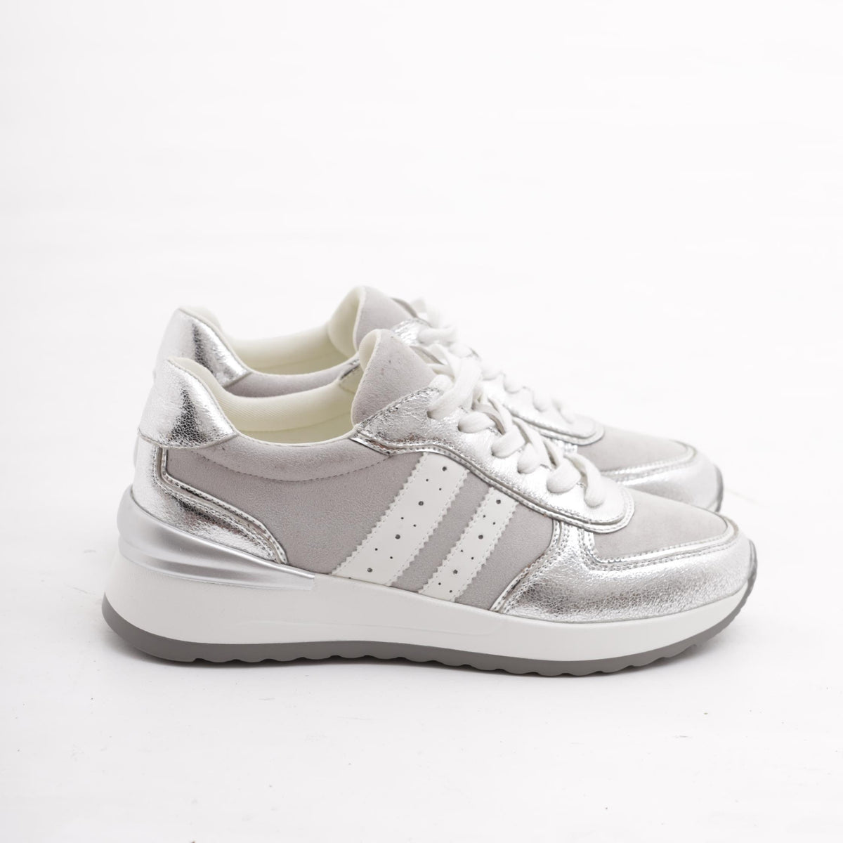 SNEAKERS RUNNING ALTA ARGENTO<BR/>
