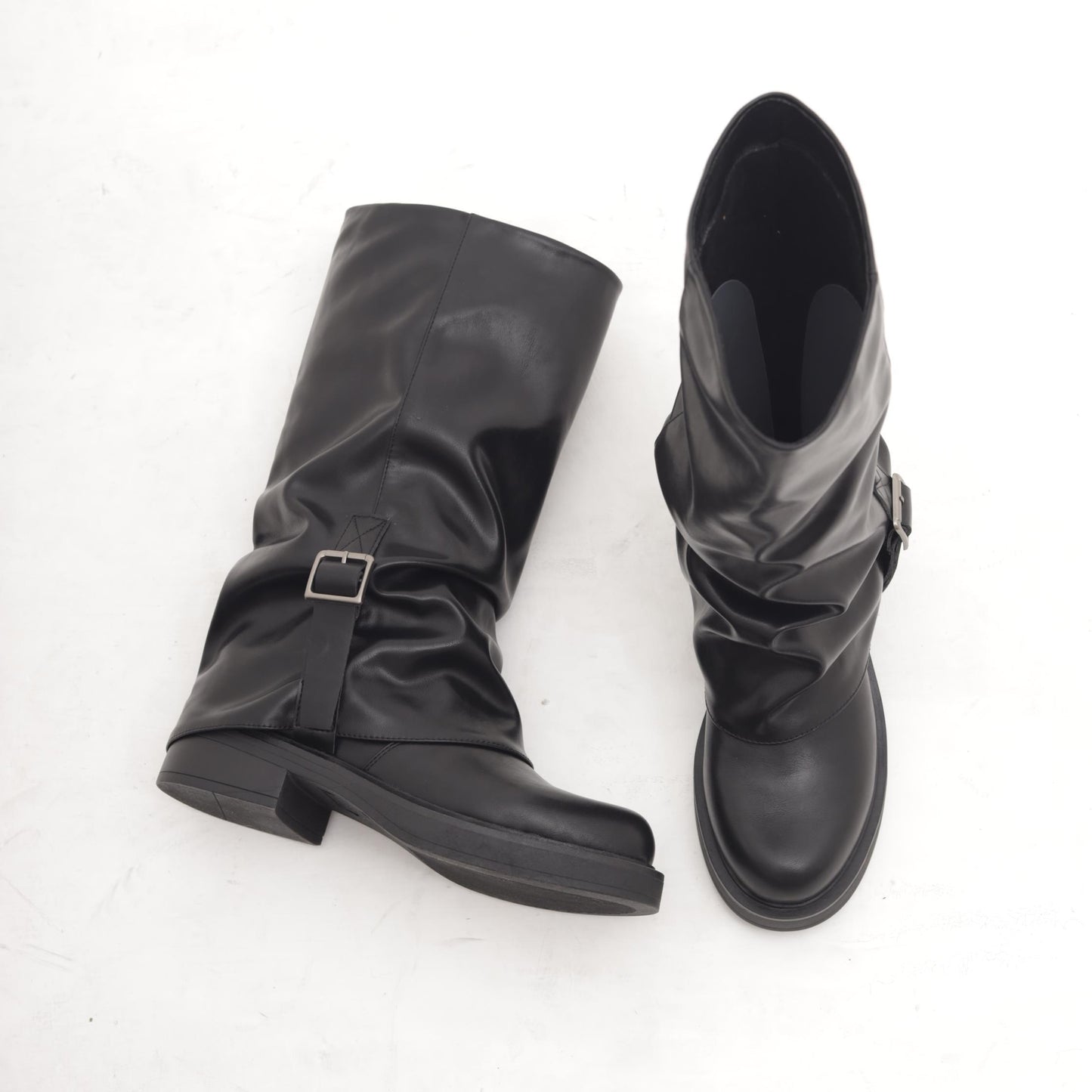 STIVALE RISVOLTATO CINTURINO VERTICALE NERO MP2744-6PUNE CHOCOLA